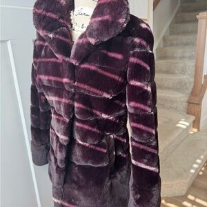 Jones New York Deep Plum Teddy Jacket winter jacket